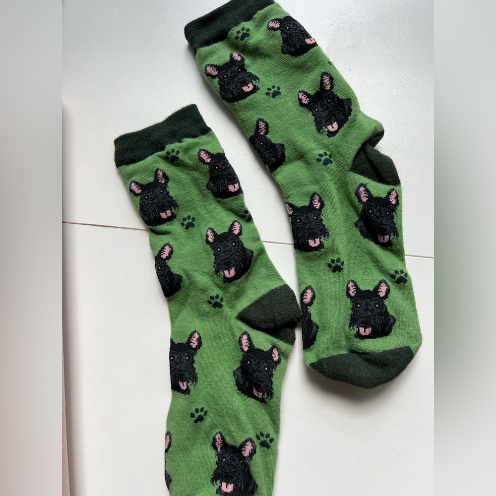 Sock Daddy Scottish Terrier Green Dog Pattern Socks Unisex one size